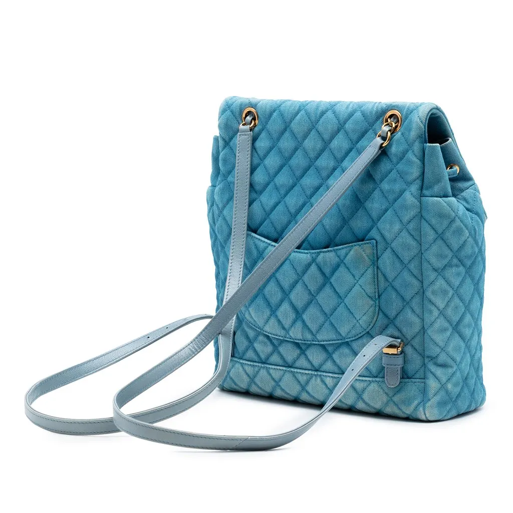 Chanel Large Denim Urban Spirit Backpack Blue Very good - Back View