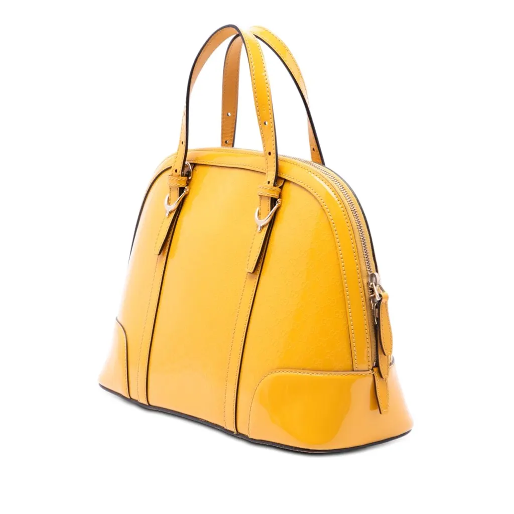 Gucci Small Microguccissima Patent Nice Dome Satchel Yellow Leather Very good - Back View