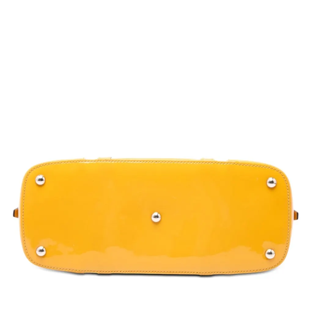 Gucci Small Microguccissima Patent Nice Dome Satchel Yellow Leather Very good - Inside View