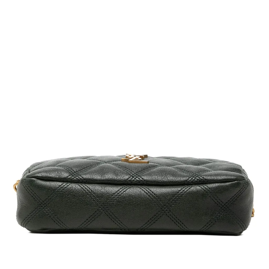 Saint Laurent Mini Quilted Lambskin Becky Double Zip Crossbody Black Leather Very good - Inside View