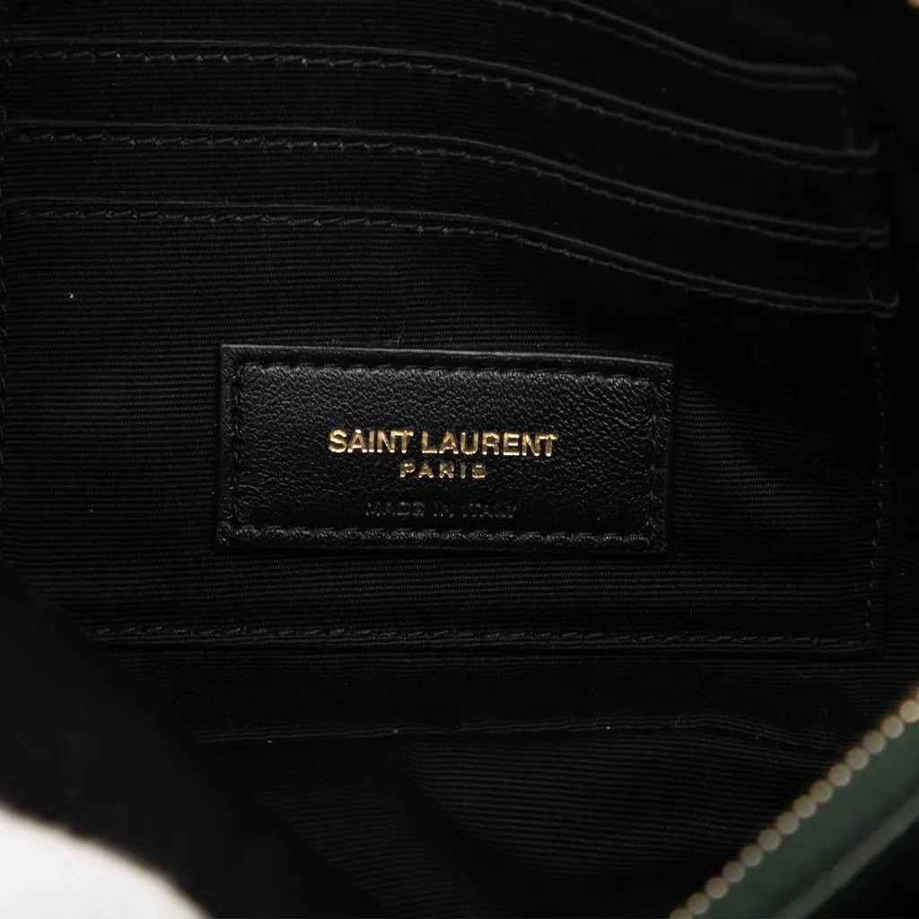 Saint Laurent Mini Quilted Lambskin Becky Double Zip Crossbody Black Leather Very good - Box View