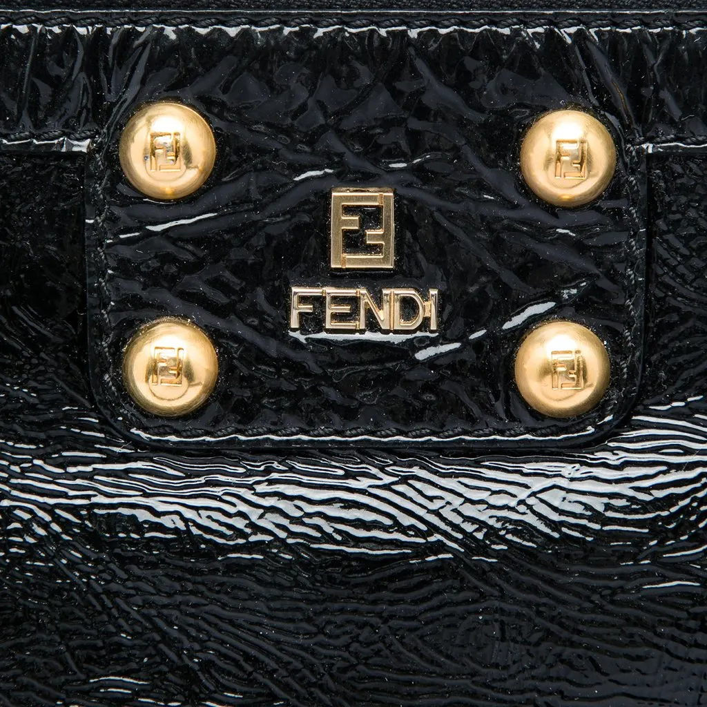 Fendi Crinkled Patent Crossbody Black Leather Very good - Box View