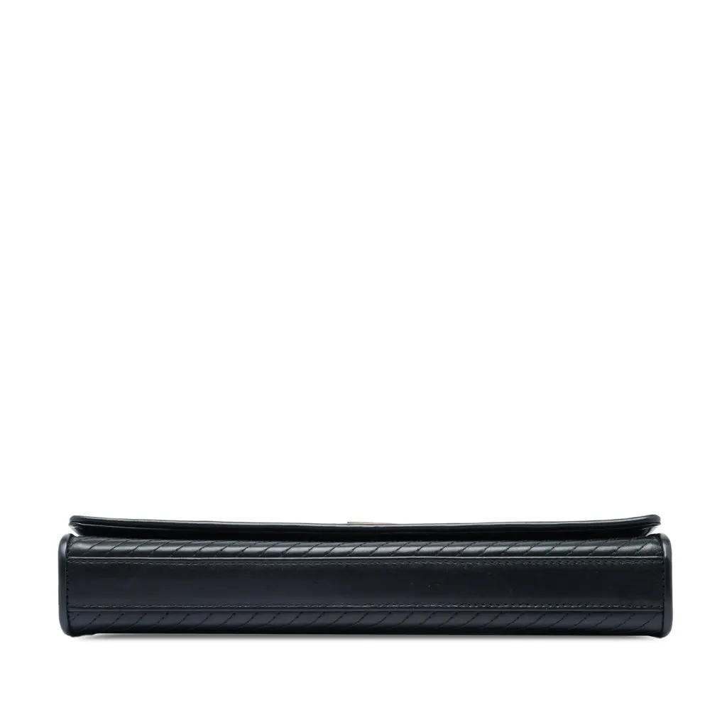 Saint Laurent Matelasse Diagonal Calfskin Monogram Cassandre Clutch Black Leather Very good - Inside View