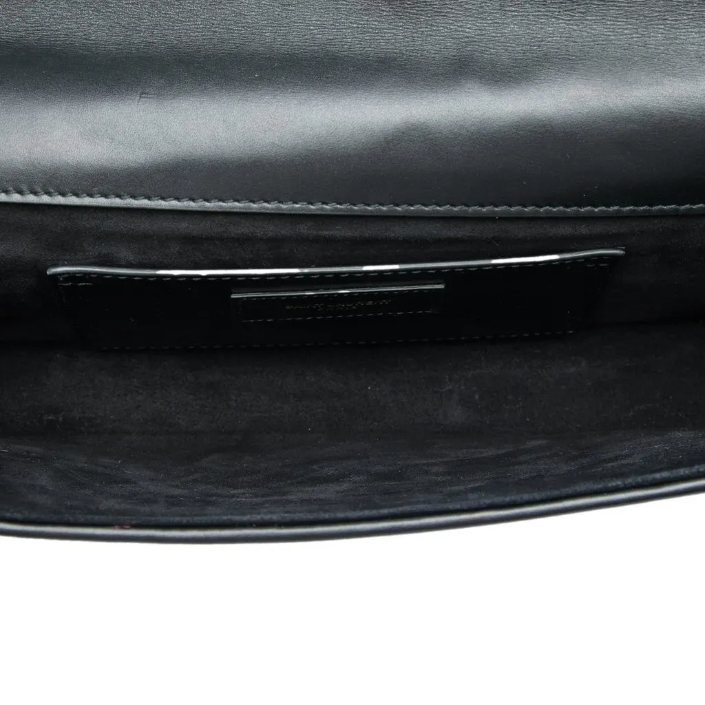 Saint Laurent Matelasse Diagonal Calfskin Monogram Cassandre Clutch Black Leather Very good - Model View