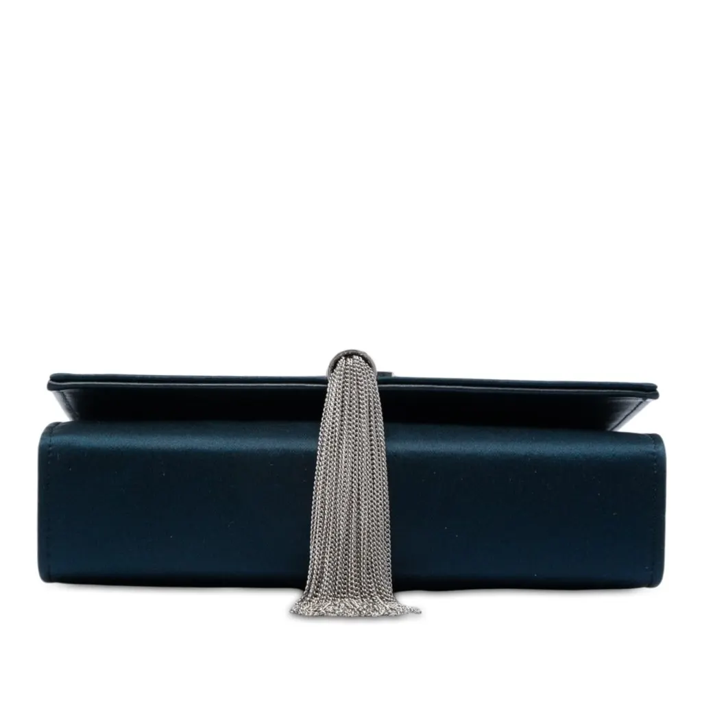 Saint Laurent Small Satin Monogram Kate Tassel Crossbody Blue Very good - Inside View