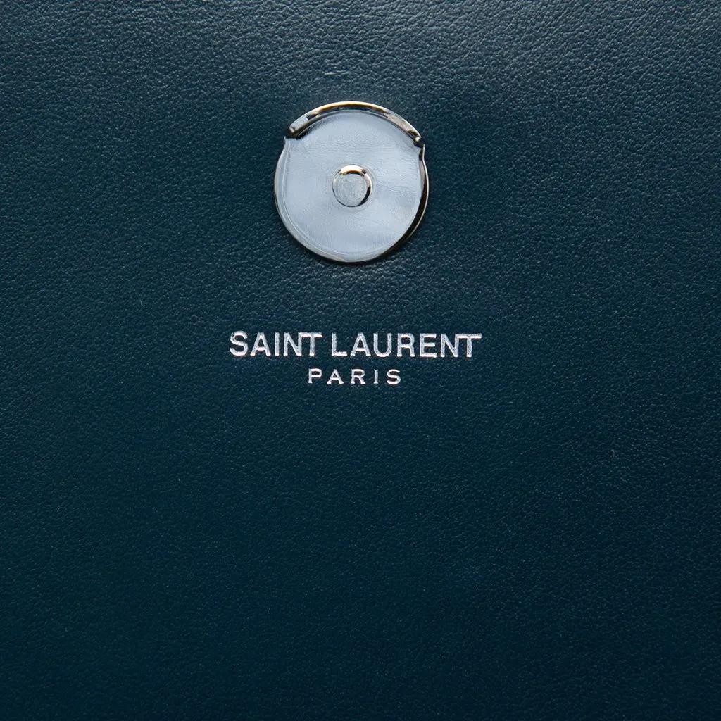 Saint Laurent Small Satin Monogram Kate Tassel Crossbody Blue Very good - Box View