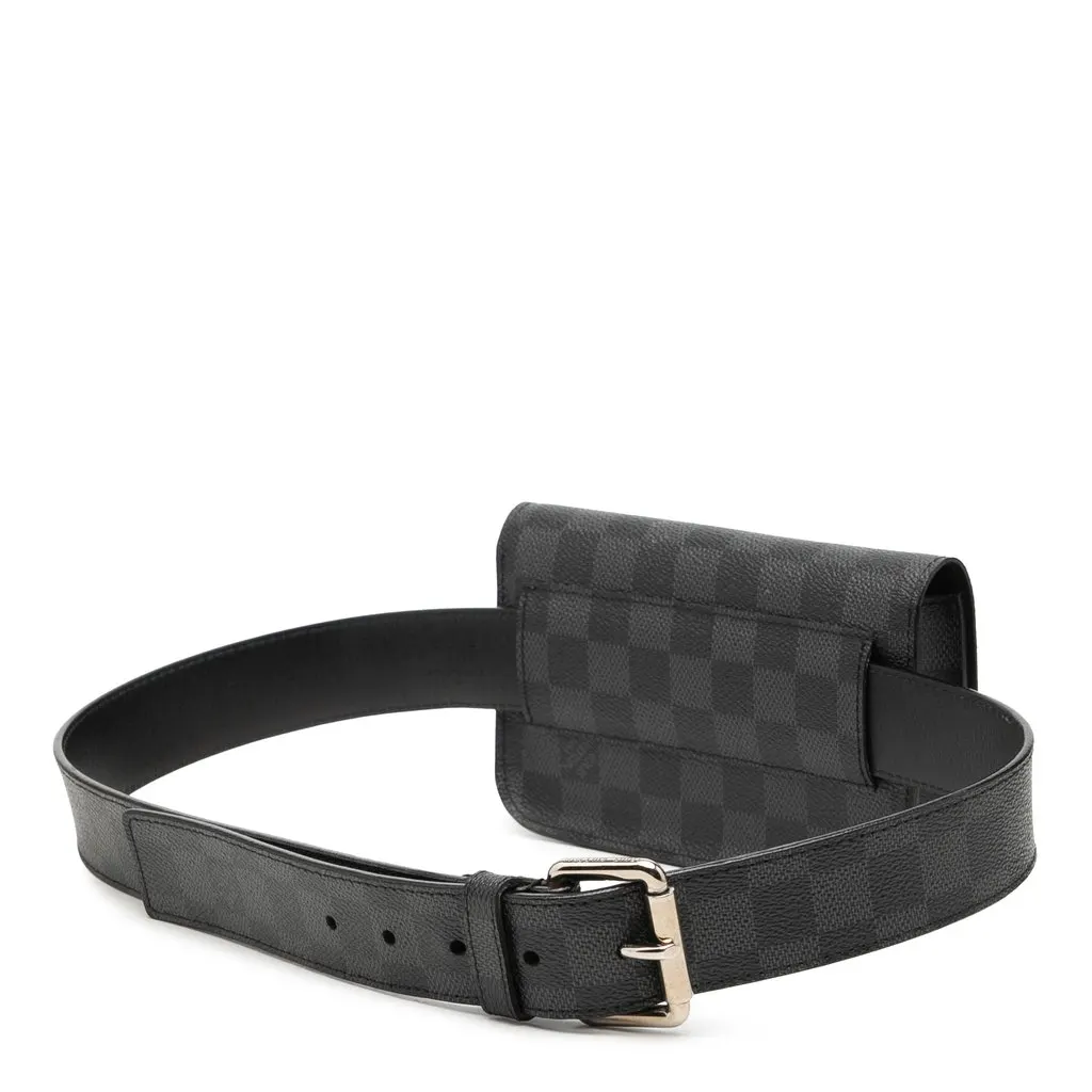 Louis Vuitton Damier Graphite Pochette Homme Ceinture Black Very good - Back View