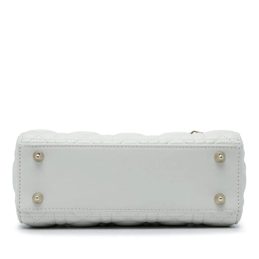 Dior Small Lambskin Cannage My ABCDior Lady Dior White Leather Good - Inside View