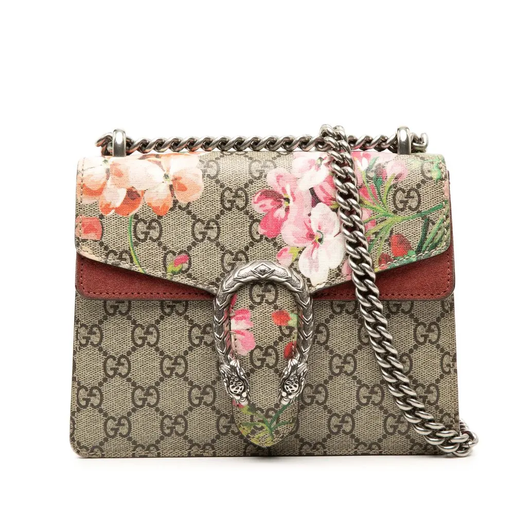 Gucci Small GG Supreme Blooms Dionysus Crossbody Beige Very good - Front View