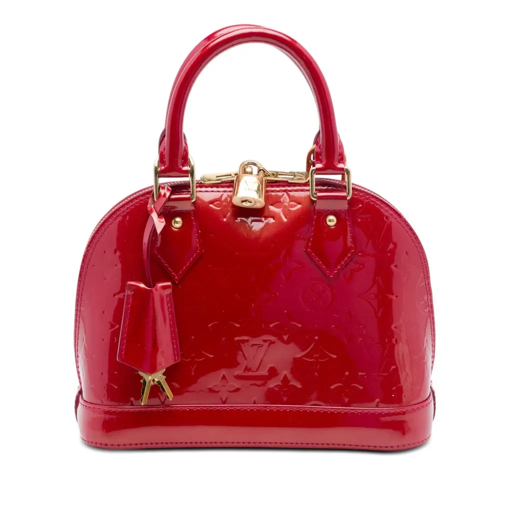 Louis Vuitton Monogram Vernis Alma BB Red Leather Very good - Front View