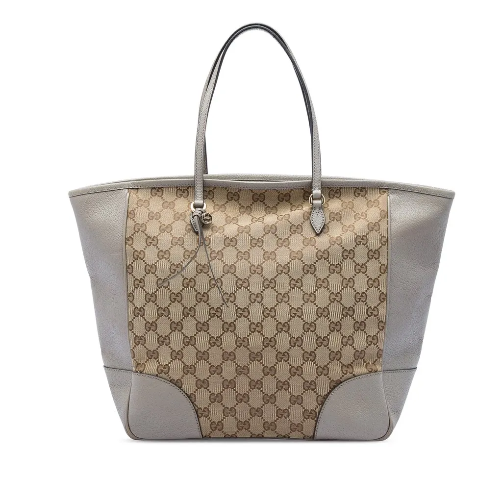 Gucci GG Canvas and Leather Bree Tote Beige Leather Very good - Front View