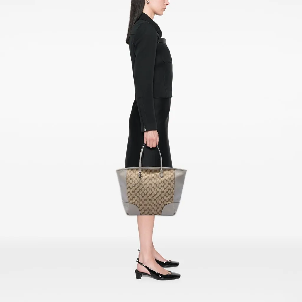 Gucci GG Canvas and Leather Bree Tote Beige Leather Very good - Box View