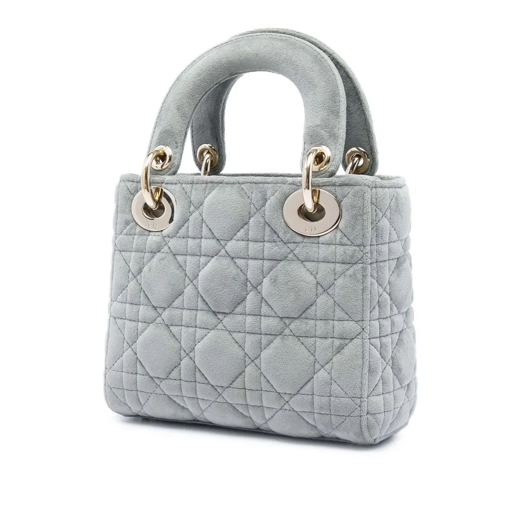 Dior Mini Velvet Cannage Lady Dior MultiColor Very good - Back View