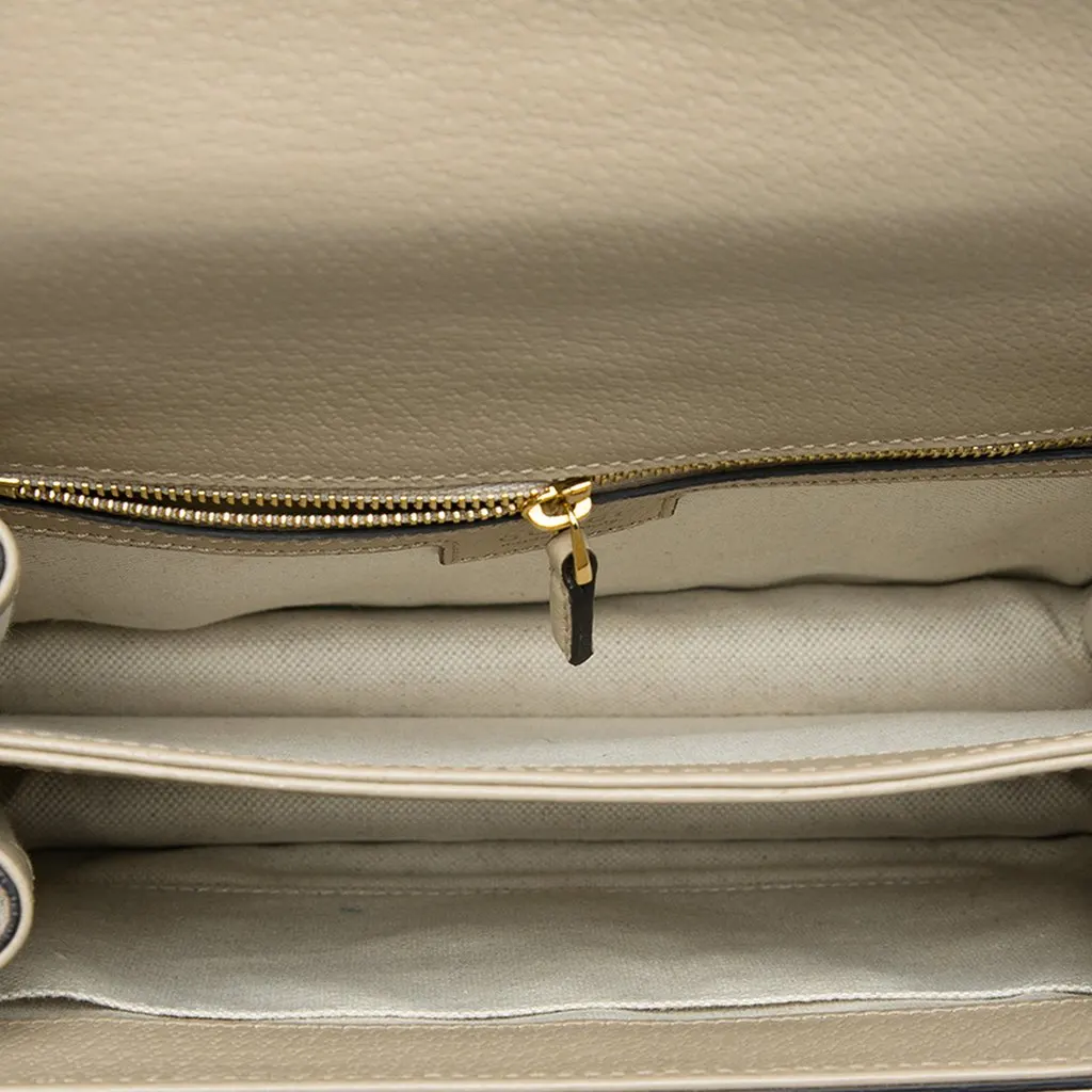 Gucci Small GG Canvas Web Ophidia Top Handle Flap Beige Canvas Very good - Model View