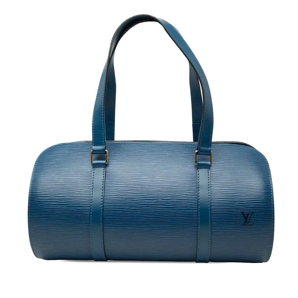 Louis Vuitton Epi Soufflot Blue Leather Very good - Front View