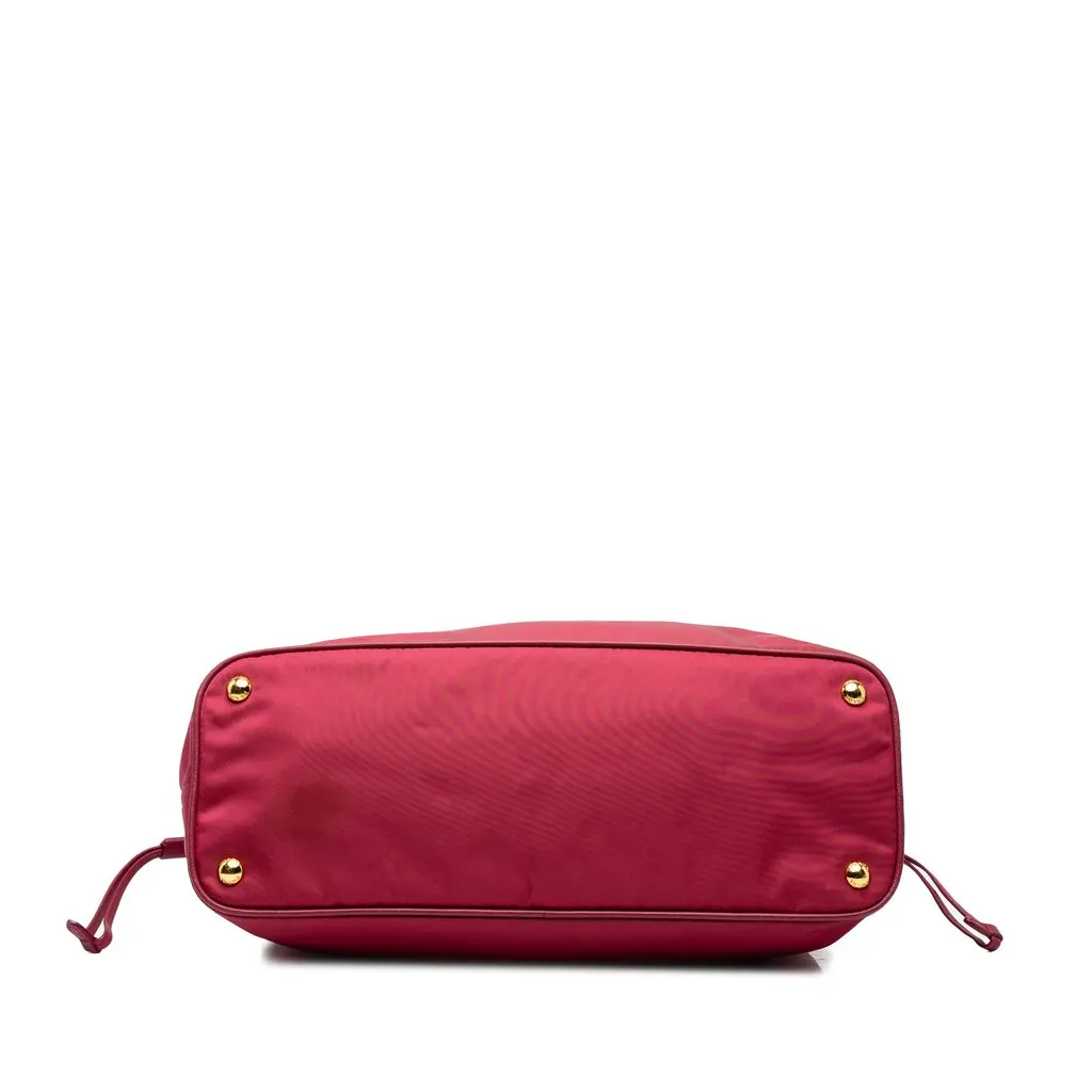 Prada Saffiano Trimmed Tessuto Tote Pink Polyamide Very good - Inside View