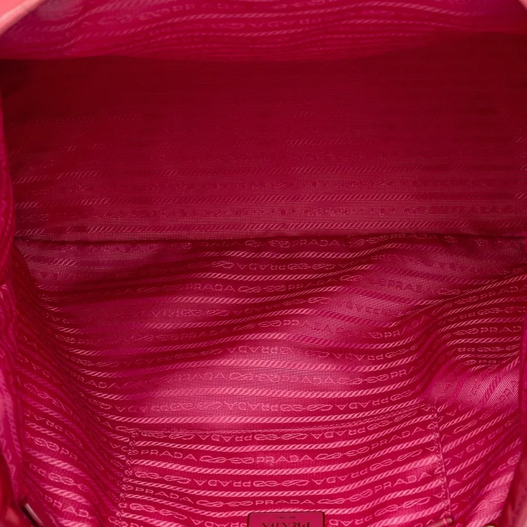 Prada Saffiano Trimmed Tessuto Tote Pink Polyamide Very good - Model View