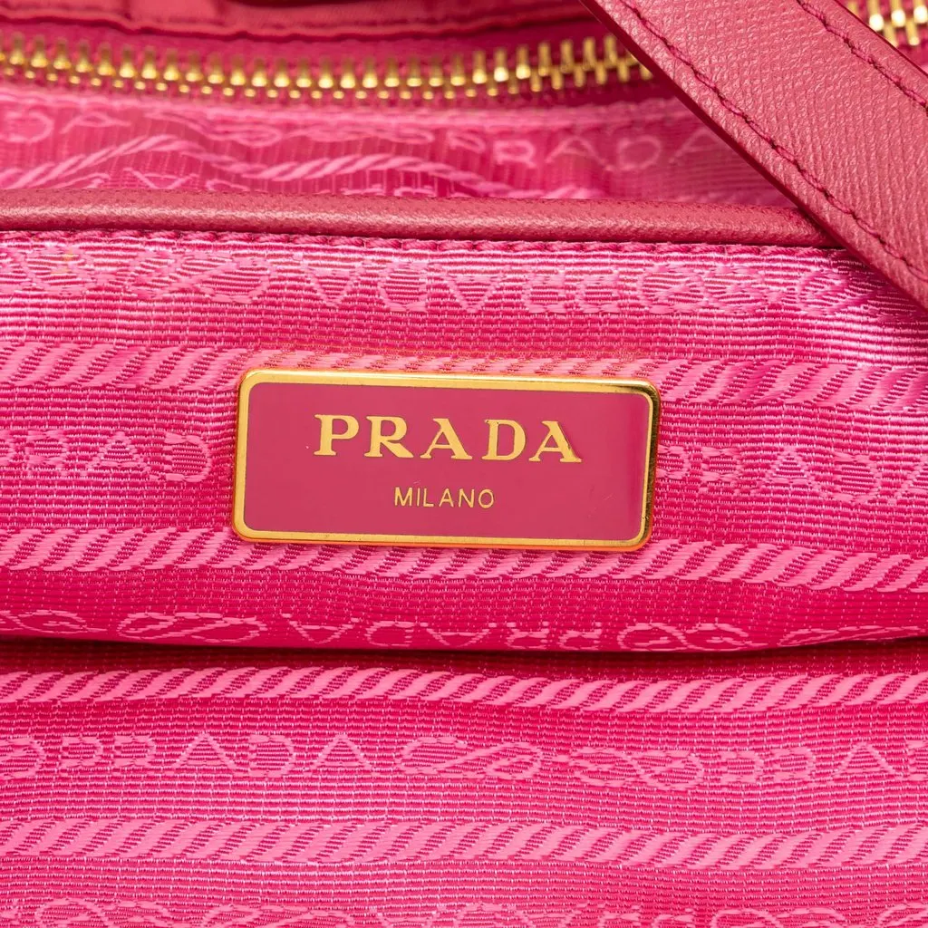 Prada Saffiano Trimmed Tessuto Tote Pink Polyamide Very good - Box View