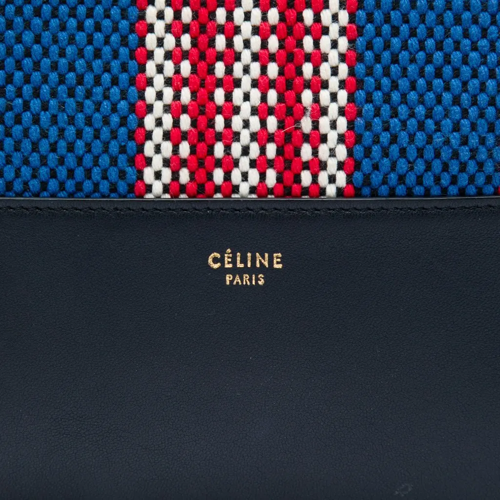 Celine Canvas Striped Solo Pouch Black Very good - Box View