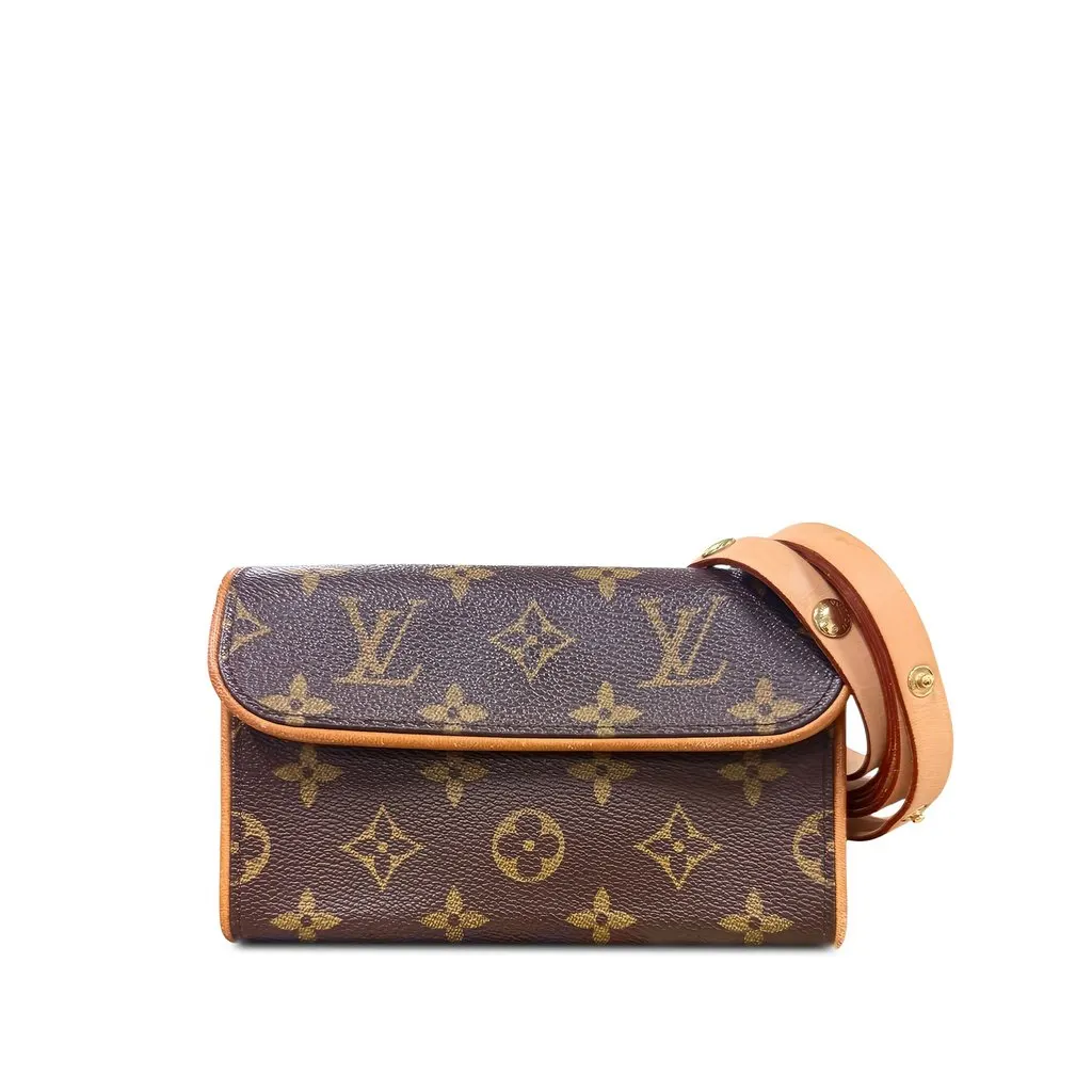 Louis Vuitton Monogram Pochette Florentine Brown Canvas Very good - Front View