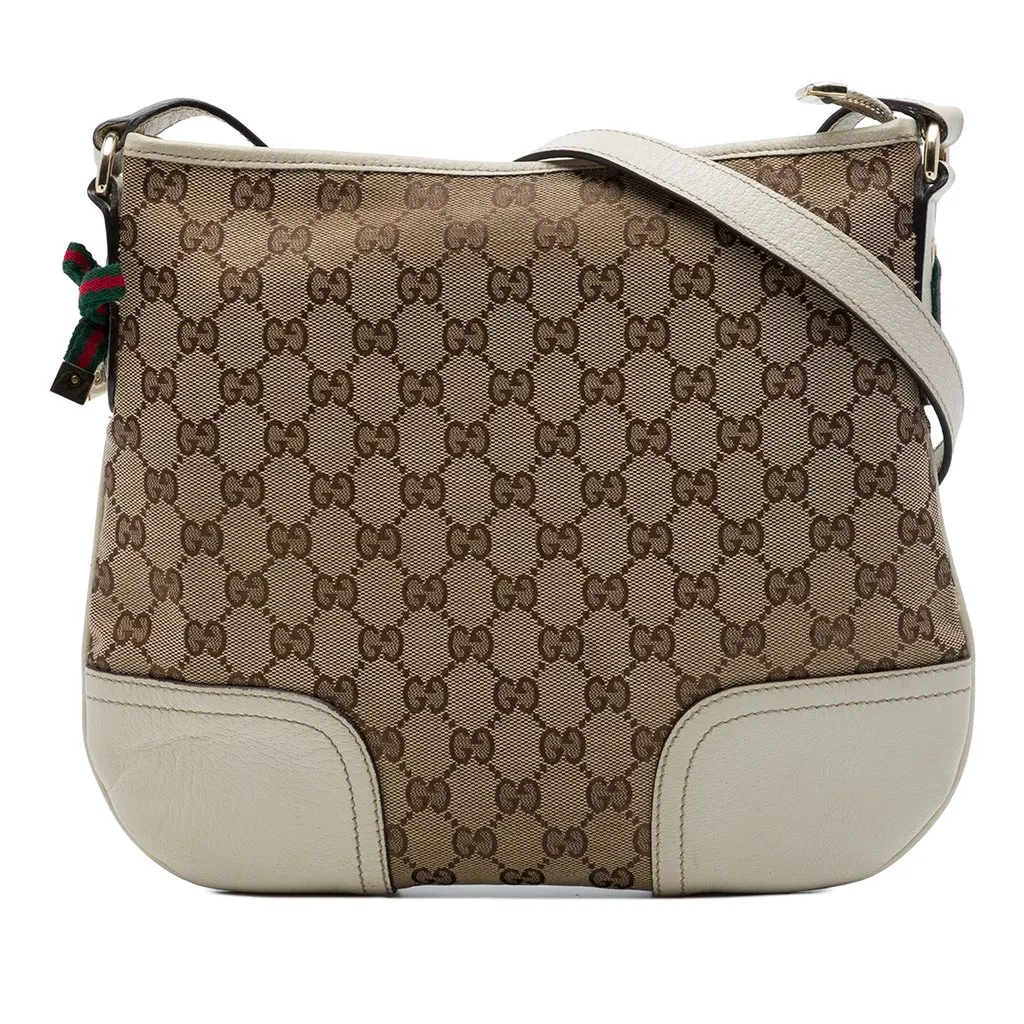 Gucci GG Canvas Web Princy Crossbody Beige Canvas Good - Front View