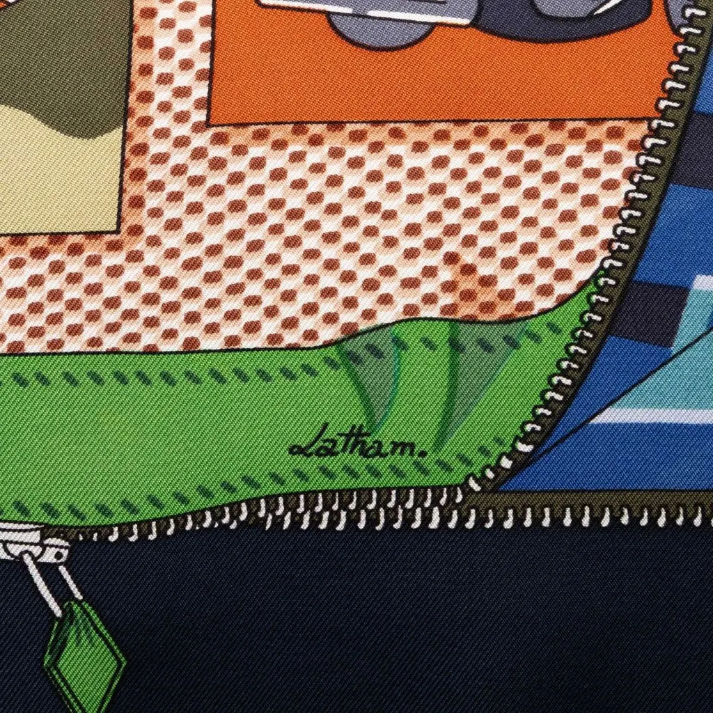 Hermès L Elegance et le Confort en Automobile Silk Scarf 90 Brown Silk Very good - Box View