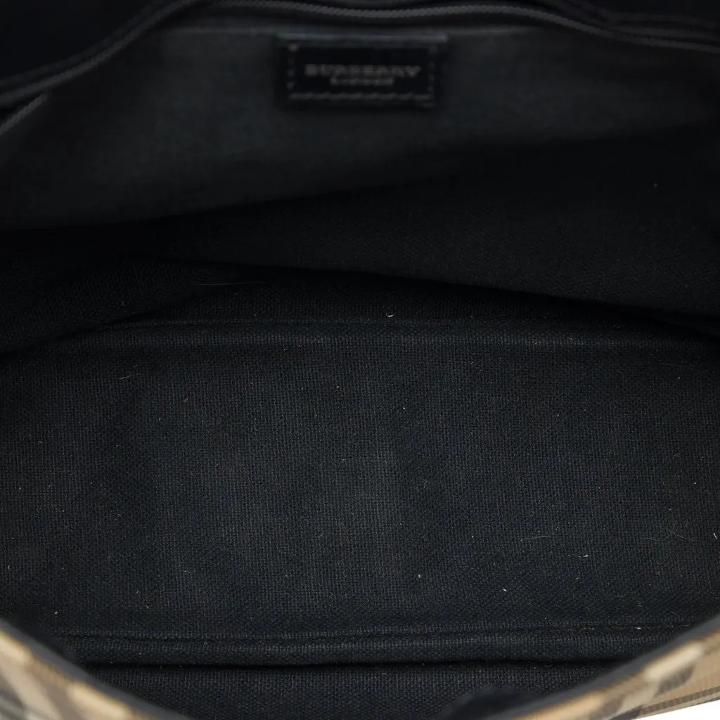 Burberry House Check Coated Canvas Shoulder Bag Beige Very good - Model View