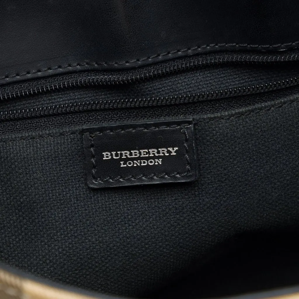 Burberry House Check Coated Canvas Shoulder Bag Beige Very good - Box View