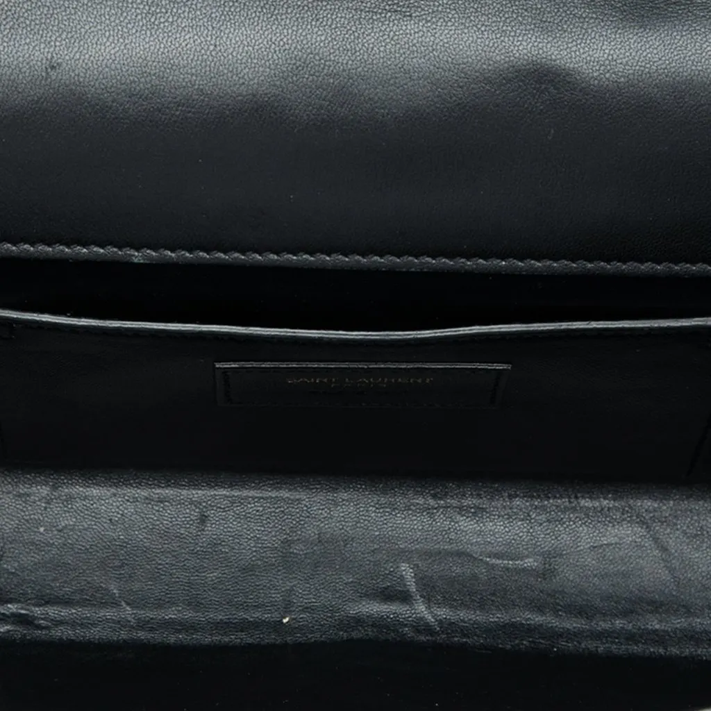 Saint Laurent Suede Monogram Kate Tassel Clutch Black Leather Very good - Model View