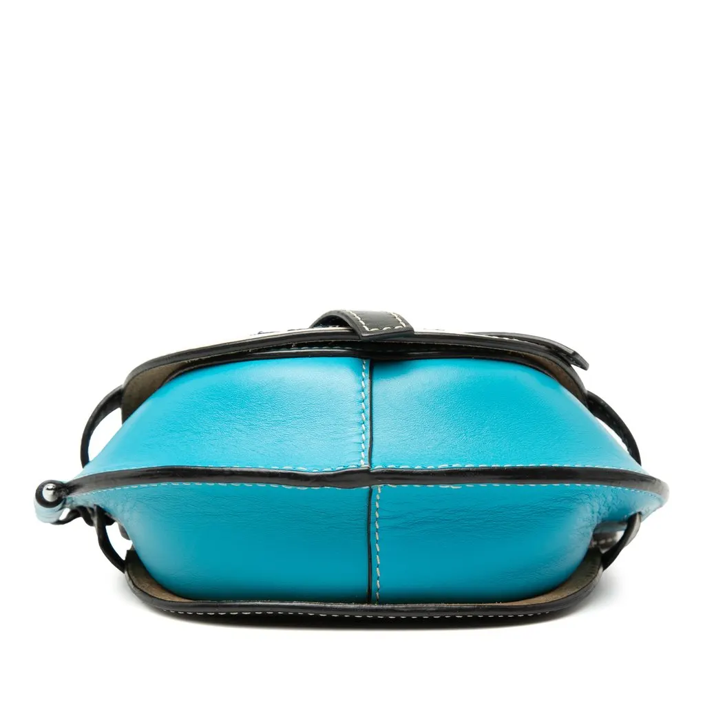 Loewe William De Morgan Mini Embroidered Leather Floral Gate Crossbody Blue Leather Very good - Inside View