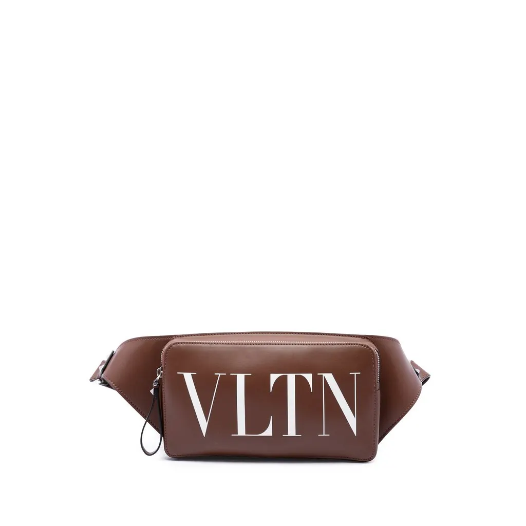 Valentino Leather Rockstud VLTN Belt Bag Brown Leather Very good - Front View