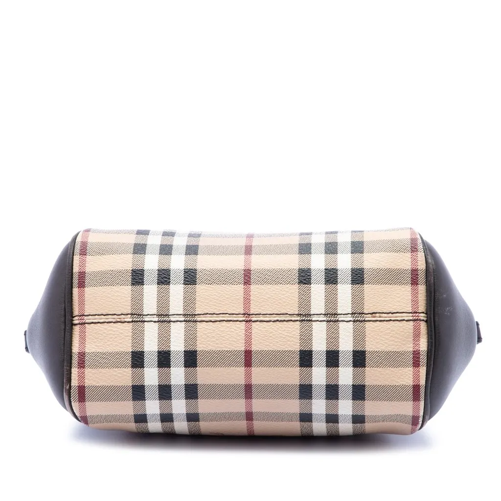 Burberry Mini Haymarket Check Coated Canvas Blaze Crossbody Beige Good - Inside View