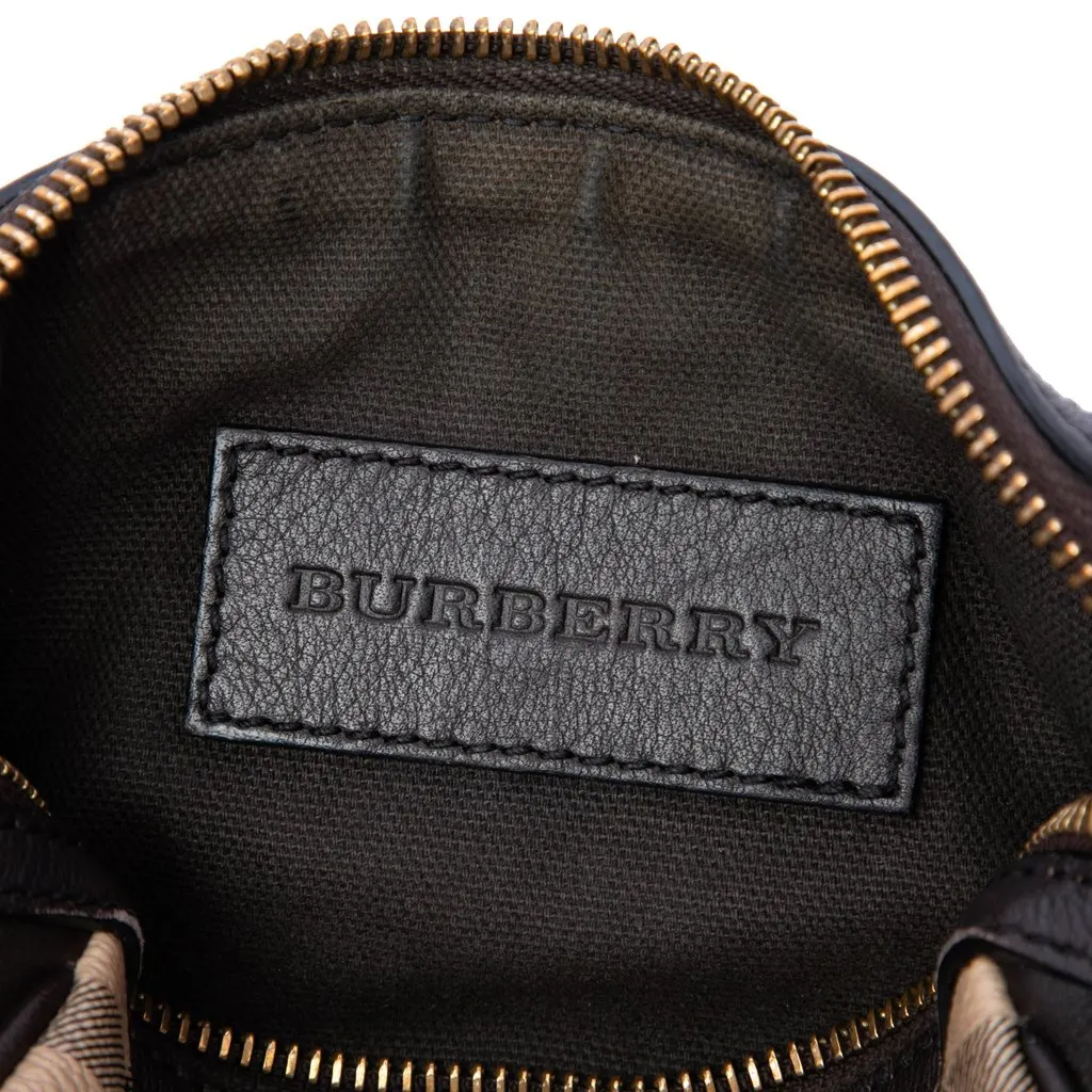 Burberry Mini Haymarket Check Coated Canvas Blaze Crossbody Beige Good - Box View