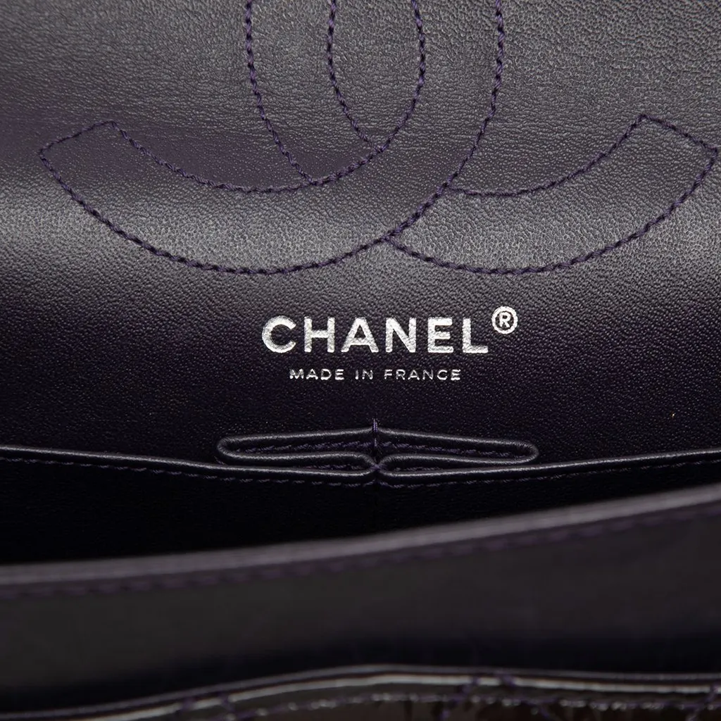 Chanel Quilted Crinkled Patent Reissue 2.55 Double Flap 226 Purple Leather Very good - Box View