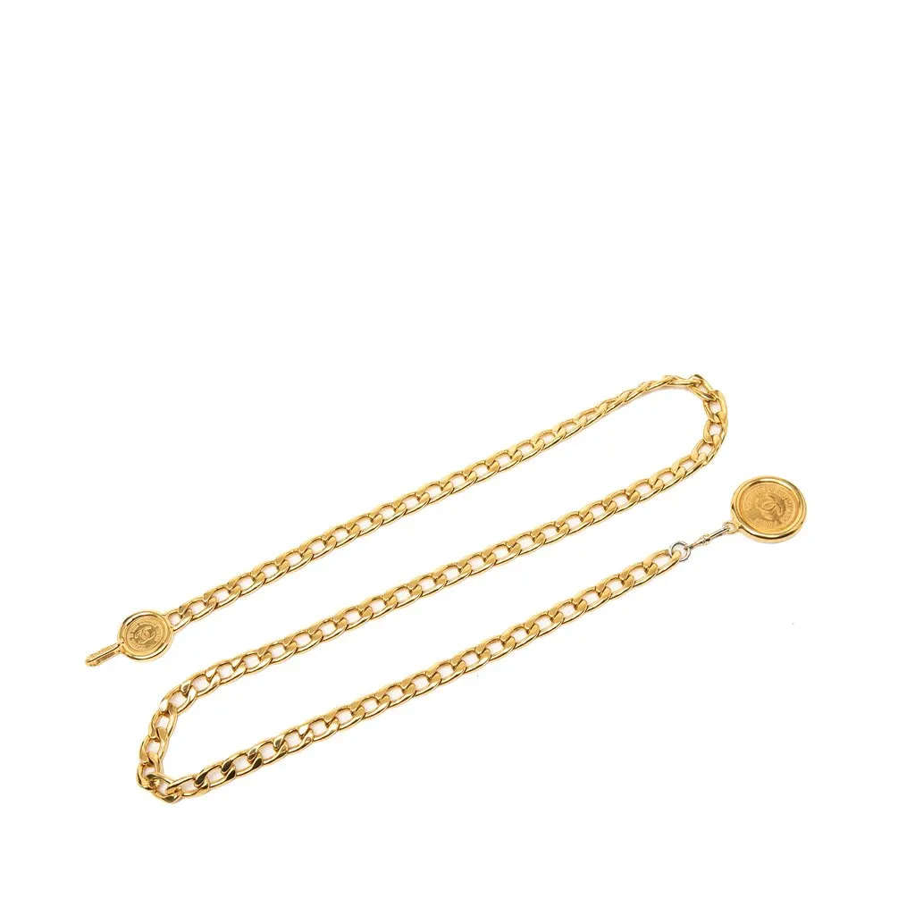 Chanel Gold Plated CC Medallion 31 Rue Cambon Paris Chain Link Belt Gold Metal Very good - Inside View