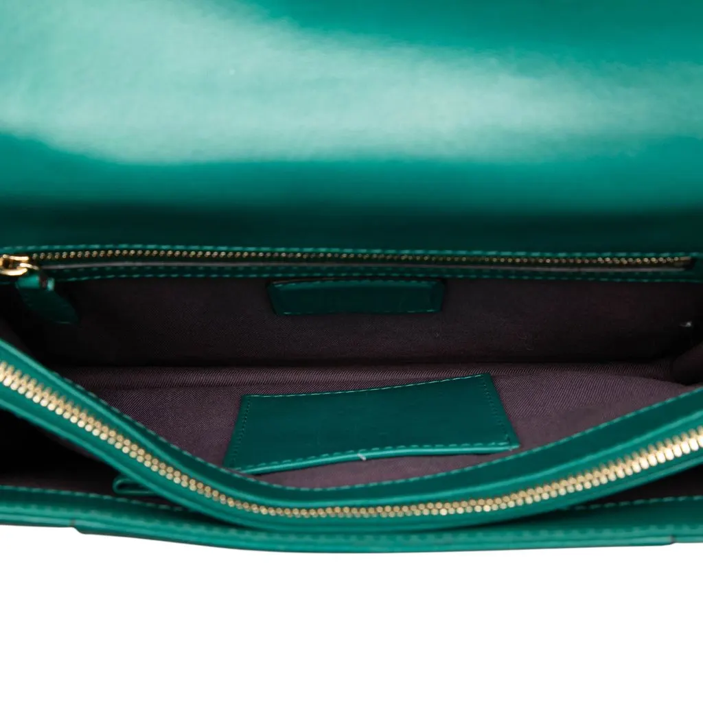 Bvlgari Medium Calfskin Serpenti Forever Shoulder Bag Green Leather Good - Model View