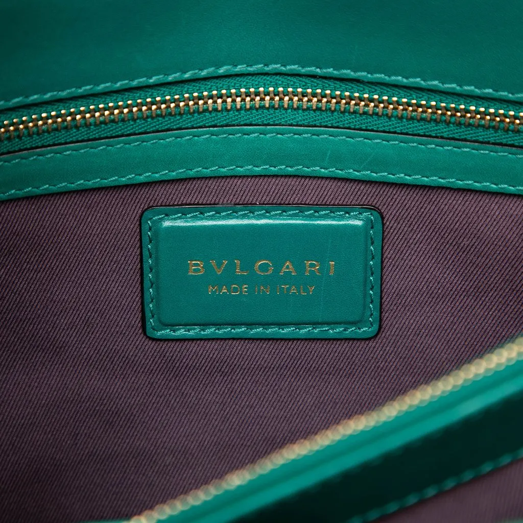 Bvlgari Medium Calfskin Serpenti Forever Shoulder Bag Green Leather Good - Box View