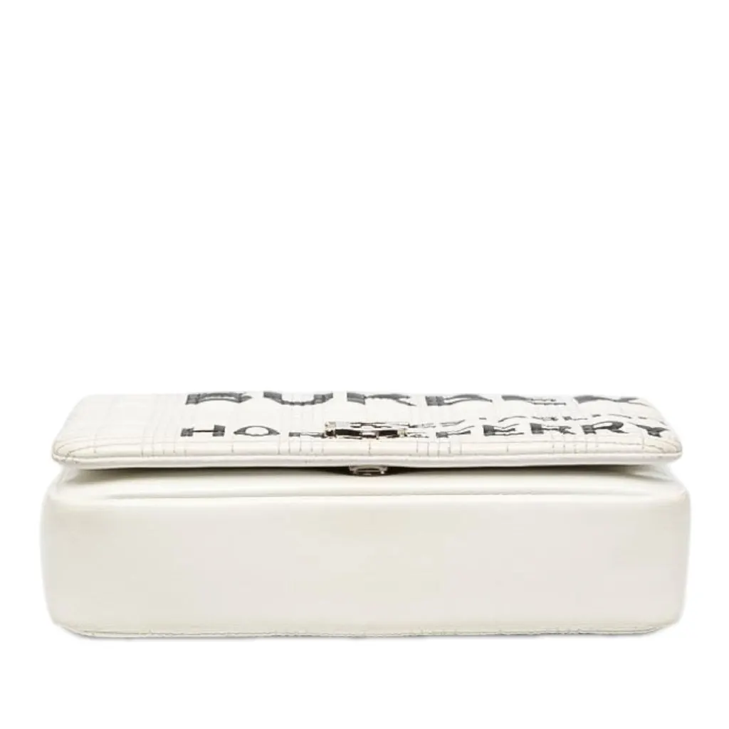 Burberry Small Quilted Coated Canvas Horseferry Lola Crossbody White Canvas Very good - Inside View