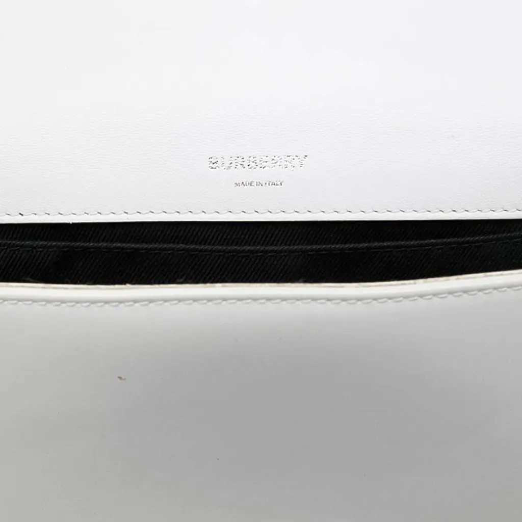 Burberry Small Quilted Coated Canvas Horseferry Lola Crossbody White Canvas Very good - Box View