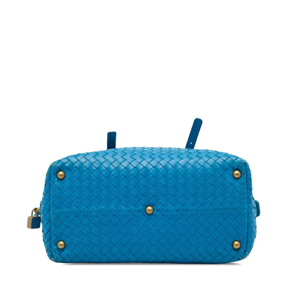 Bottega Veneta Nappa Intrecciato Boston Bag Blue Leather Very good - Inside View