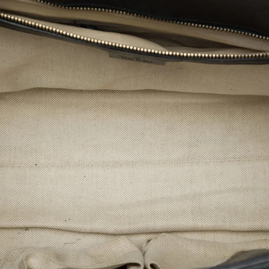 Gucci Large Guccissima Emily Shoulder Bag Black Leather Good - Model View