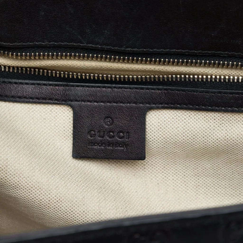Gucci Large Guccissima Emily Shoulder Bag Black Leather Good - Box View