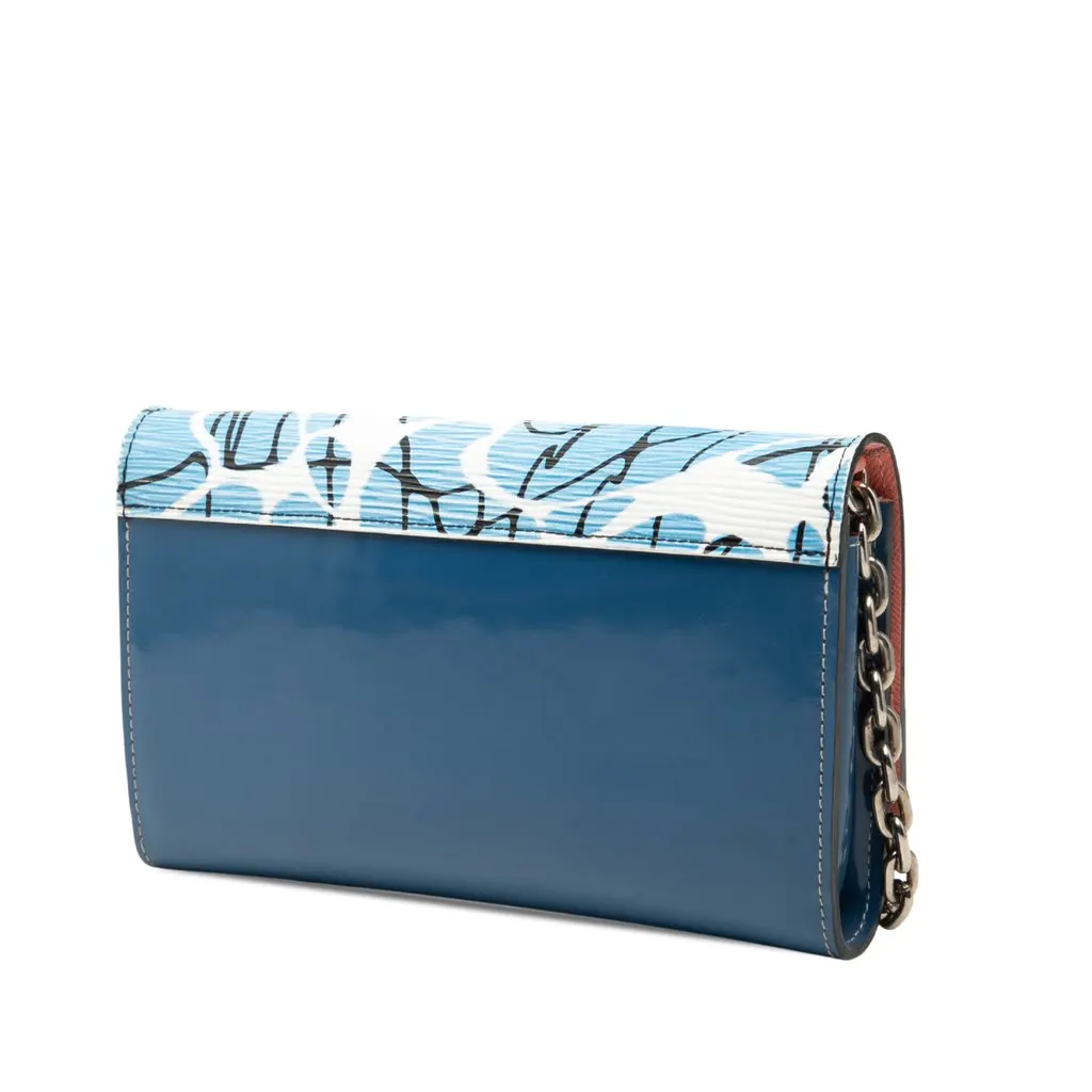 Louis Vuitton Epi Aqua Twist Wallet on Chain Blue Leather Very good - Back View