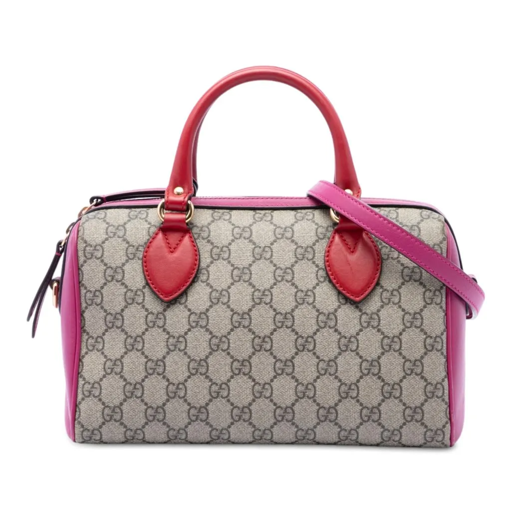 Gucci Small GG Supreme Satchel Beige Canvas Very good - Front View