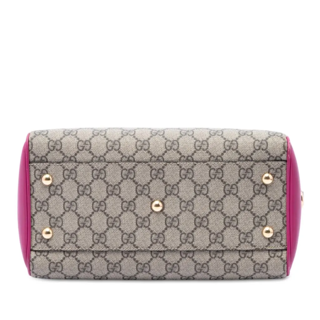 Gucci Small GG Supreme Satchel Beige Canvas Very good - Inside View