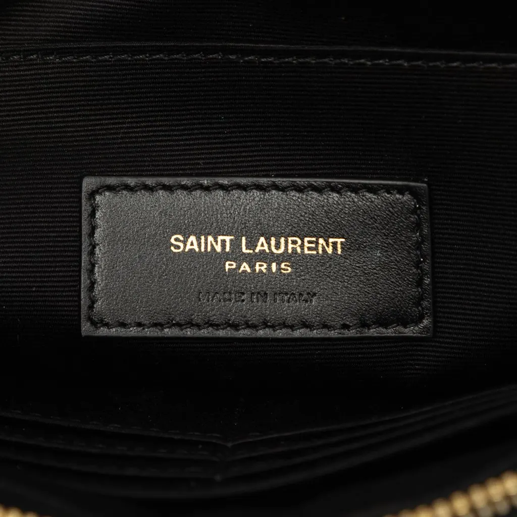 Saint Laurent Chevron Calfskin Cassandre Document Holder Black Leather Very good - Box View