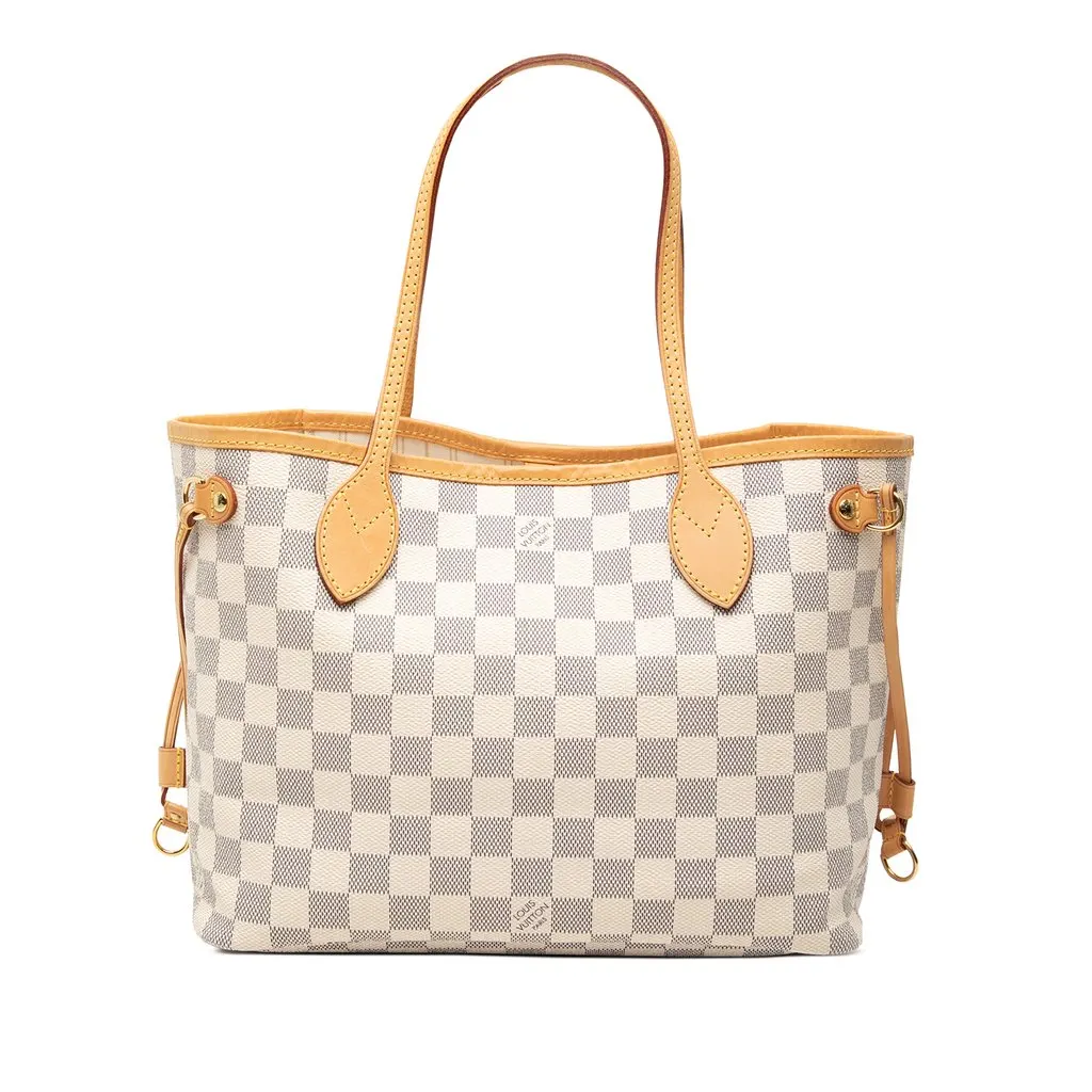 Louis Vuitton Damier Azur Neverfull PM White Very good - Front View