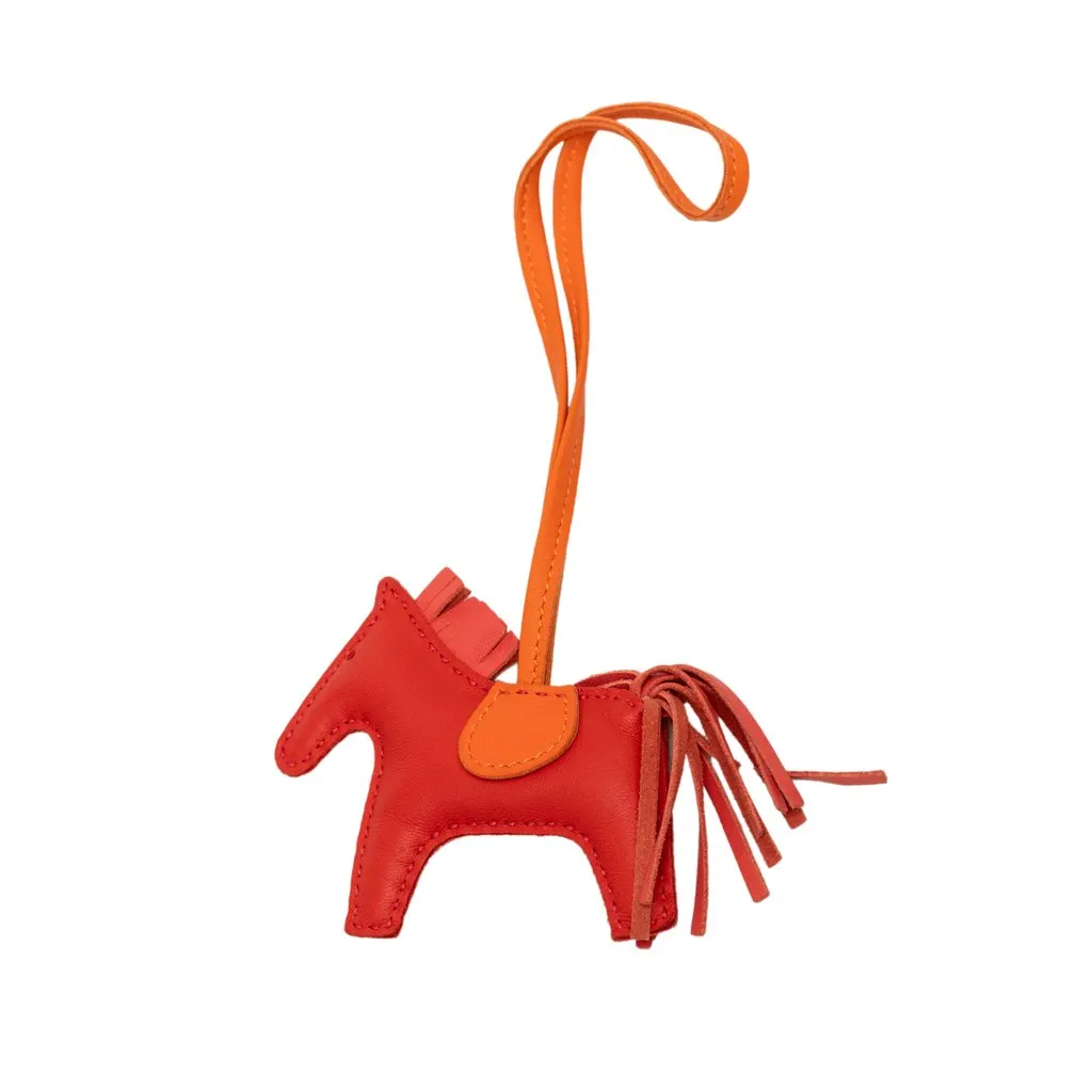 Hermès Milo Lambskin Grigri Rodeo Bag Charm PM Red Leather Very good - Front View
