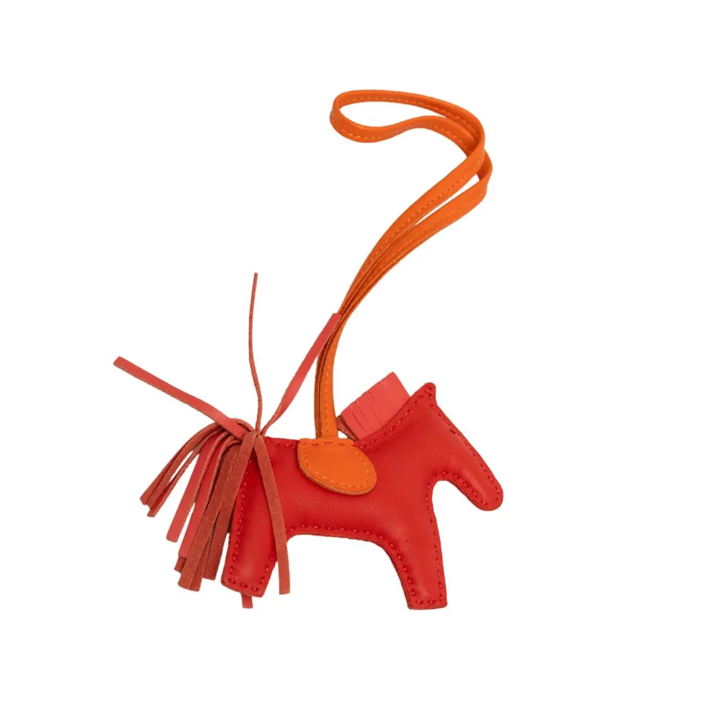 Hermès Milo Lambskin Grigri Rodeo Bag Charm PM Red Leather Very good - Back View