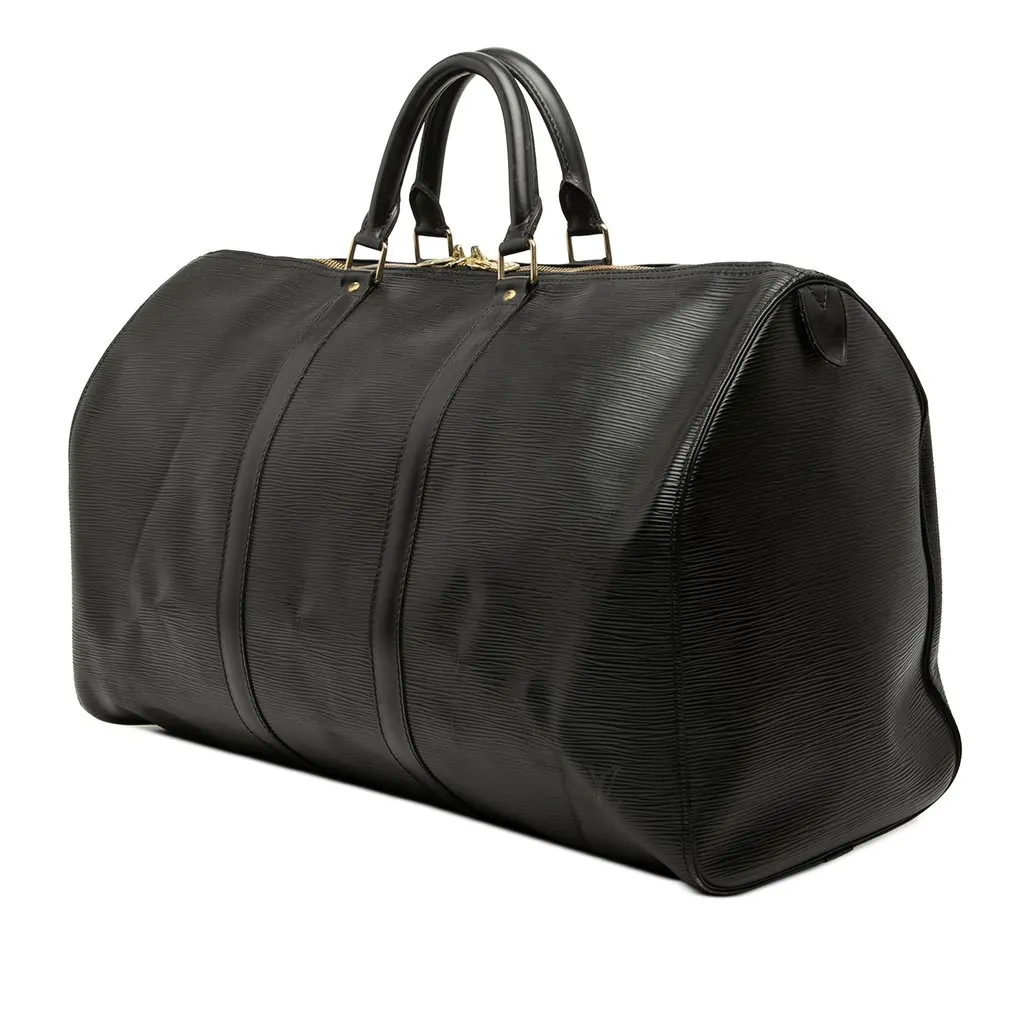 Louis Vuitton Epi Keepall 50 Black Leather Good - Back View